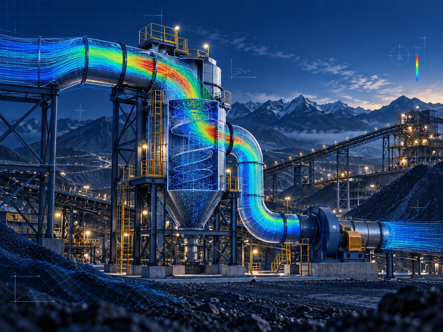 Simulación CFD en sistema industrial minero